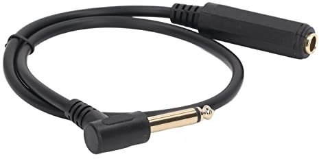 JTLB Audio Cable 0.5m 1 / 4in Mono Right Angle 6.35mm Male to Female Stereo Extension Cable for Microphone