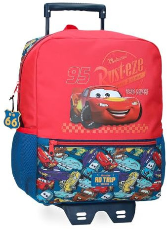 Disney Joumma Cars RD Trip Schulrucksack mit Trolley, rot, 25 x 33 x 12 cm, Polyester, 9,8 l, rot, Schulrucksack mit Trolley