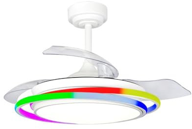 CRISTALRECORD Ventilador LED Antila Mini RGB Blanco 45W 4500Lm CCT Dim