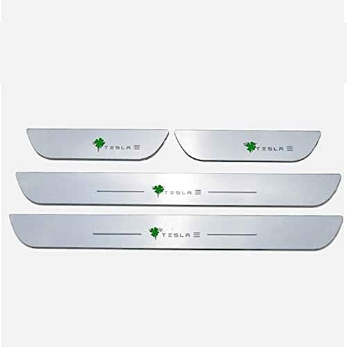 RiRaku Retrofit illuminated door sill retrofit accessory decoration for Tesla for Tesla Model 3 2016 2017 2018 2019,Iceblue