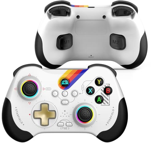 arVin Mobile Gaming Controller for iPhone/iPad/Android/Tablet/Switch/PS4/PC, Wireless Gamepad with Hall Effect Joystick/Linear Trigger/RGB Light/Turbo/Back Key/PS Remote Play/Xbox Game Pass/Steam