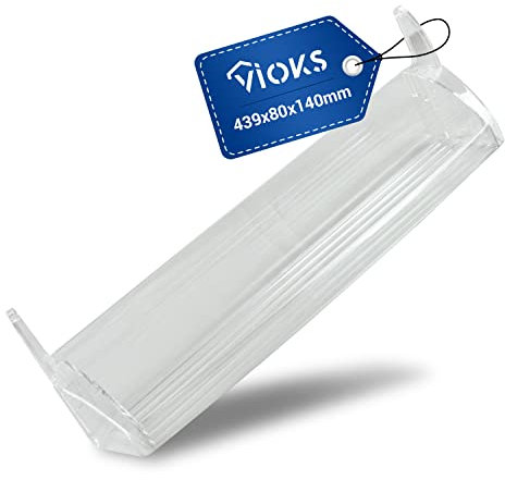 VIOKS Butterfach Käsefach Flaschenablage Kühlschrank 439 x 80/140 mm Ersatz für AEG 209250201/8 Kühlschrank Getränkehalter - AEG Juno Zanussi Kühlschrank Türfach