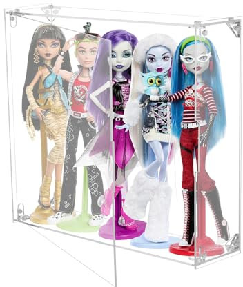 Beautyflier - Monster High Puppenvitrine aus Acryl (an der Wand oder am Computer montiert, staubdicht, für Monster High Booriginal Puppen, für bis zu 5 Puppen (nur Haus)