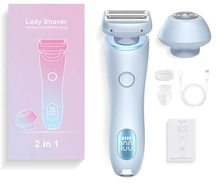 Duskofficial Razor, Duskofficial The Glide Pro 3.0 Premium Shaver, 2 in 1 Elektrische Rasierapparate für Frauen, Schmerzfreier Intimrasierer für Frauen, Kabelloser UBS Nass/Trocken Epilierer (Blau)