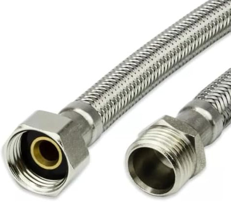 Panzerschlauch Edelstahl Flexschlauch Flexschläuche Sanitärschlauch 1/2 3/8 (1/2x1/2 IG-AG, 30 cm)