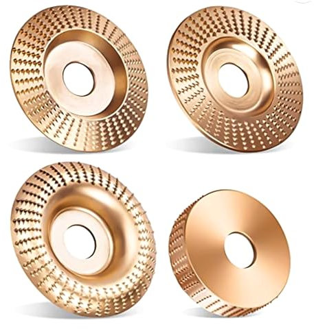 4 Stück Holz Schleifscheibe für Winkelschleifer: 7/8 Zoll (22 mm) Spindel Holzschnit Zwerkzeuge 100 mm Holzschnitzscheibe Holzformung Finishing von Schnitzen zum Schleifenund Schneiden Polieren.