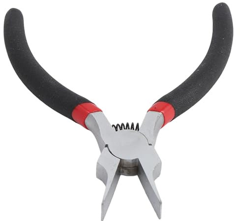 Ni Iron Alloy 5 Inch Flat Nose Jewelry Tweezer Pliers with Thin Jaw, Ergonomic Handle for Jewelry Making