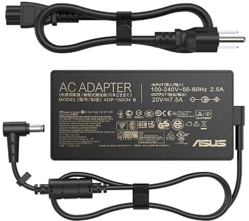 20V 7.5A 150W Ladegerät Netzteil Ladekabel für Asus TUF Gaming A15 A17 F15 F17 FX505 FX505DT FX505GT FX705GT FX566 FX705 FX506 FX706 FX766 A18-150P1A ASUS ROG G531GT G531GD G731GT ADP-150CH B Adapter
