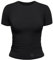 ZAAYO Sport T Shirt Damen Basic Sportshirt Double Lined Y2K Summer Crop Top Gym Top Leichtes Atmungsaktives Sport Tops mit Rundhalsausschnitt Gym Oberteil Yoga Tops Schwarz S