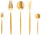 SWISON Couverts de table dorés 30 pièces service 6 personnes, Set ménagère acier inox or avec cuillère couteaux et fourchette, Design légère