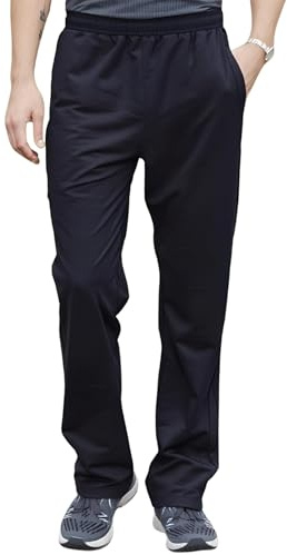 Herbold Sportswear Herren Trainingshose mit Reißverschlusstaschen Sporthose mit elastischem Bund und geradem Schnitt Jogginghose atmungsaktiv für Fitness, Freizeit und Alltag
