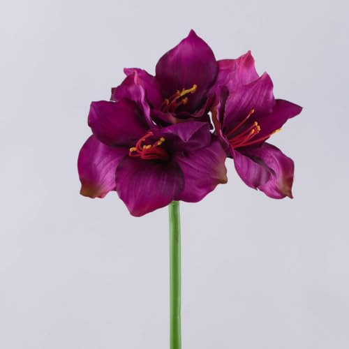 artplants.de Kunstblume Amaryllis SARNUK, violett, 80cm - Künstliche Blume