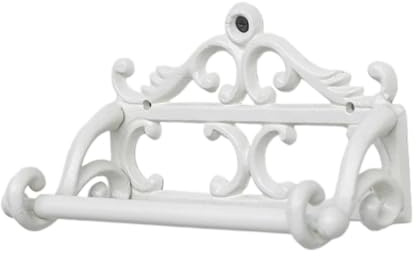 FytStycale Toilettenpapierhalter Vintage Wandmontage Eisen Handtuchhalter Rollenhalter Dekoration Langlebig Und Platzsparend für Badezimmer Küche Gäste-wc, Weiß