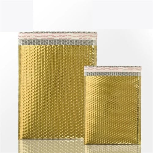 Luftpolsterfolie-Umschlag-Versandtaschen, Luftpolstertaschen, 100 Stück, mehrfarbig, verschiedene Größen(Gold,15 * 20cm)