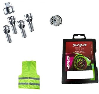 BULLONI ANTIFURTO AUTO STILL BULL PER CERCHI IN LEGA COMPATIBILE CON VOLKSWAGEN T-Roc, Arteon, E-Golf, T-Cross, Taigo dal 01/2000 in poi (ZA) BULLONE PER CERCHIO RUOTA FARAD KIT DI 4 PERNI+1 CHIAVE