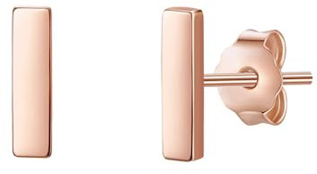 Glanzstücke München Damen-Ohrstecker Stäbchen Sterling Silber rosévergoldet - Ohr-Schmuck Stab Ohrringe rose-gold