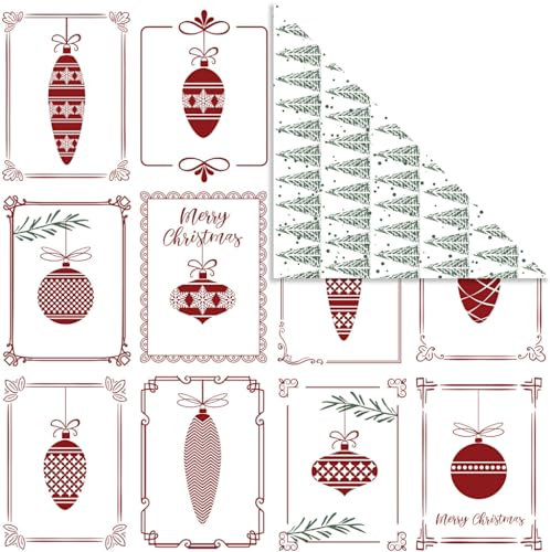 Design-Papier, Blatt 30,5x30,5 cm, 180 g, Christbaumkugeln und Weihnachtsbäume, 5Bl.