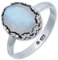 mantraroma Ring Damen Silber 925 Regenbogen Mondstein Edelstein weiß dezent verspielt