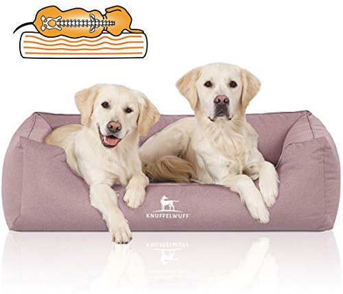 Knuffelwuff Orthopädisches Wasserabweisendes Hundebett Leon XL 105 x 75cm Rosa