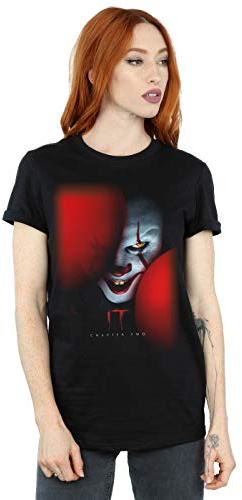 Absolute Cult It Chapter 2 Women's Pennywise Behind The Balloons Boyfriend Fit T-Shirt Black Large