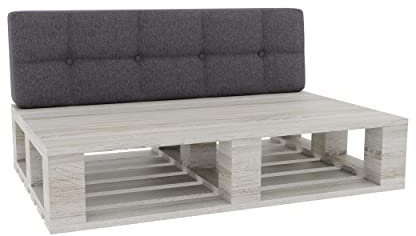 Gutekissen® Palettenkissen Gesteppte Kissen mit Knöpfen, Palettenauflagen Sitzkissen Rückenlehne Gesteppt PFG (Rückenlehne 120x50, Dunkelgrau)