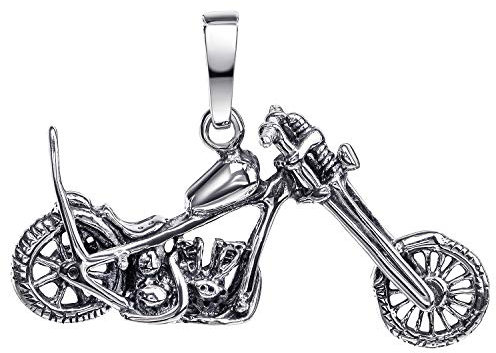 MATERIA Herren Kettenanhänger Motorrad Bike aus 925 Sterling-Silber massiv Herrenschmuck antik oxidiert KA-284