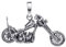 MATERIA Herren Kettenanhänger Motorrad Bike aus 925 Sterling-Silber massiv Herrenschmuck antik oxidiert KA-284