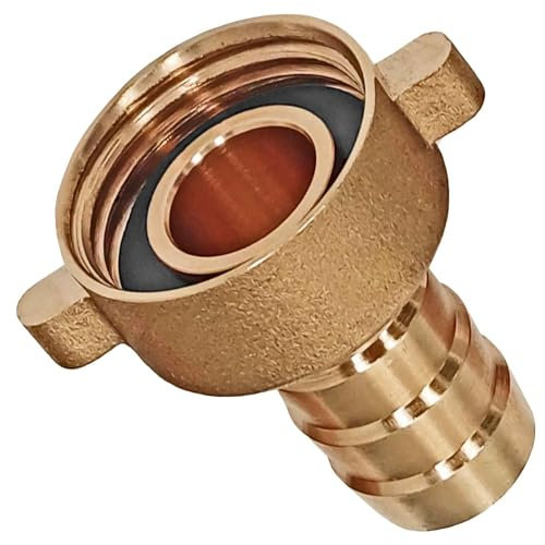 MegaHaustechnik 2/3 Schlauchverschraubung mit 1 1/2 Rohr Zoll Innengewinde IG Überwurfmutter und 38mm Ø Schlauchtülle - Gewinde Fitting Verschraubung aus Messing