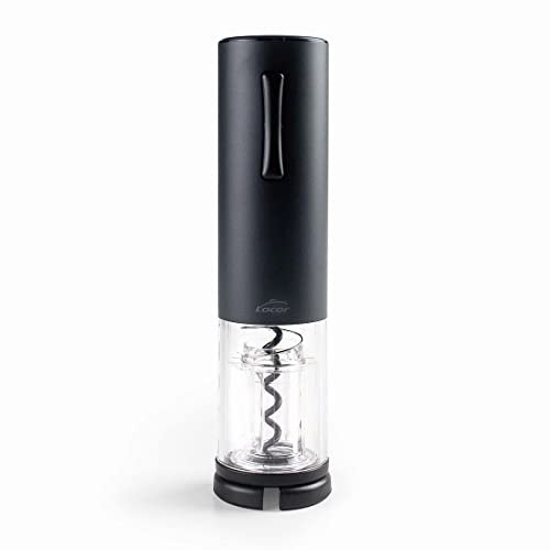 Lacor - 63057 - Tire-bouchon électrique Black Luxe en acier inoxydable, Ouvre-vin automatique, design élégant, moderne et ergonomique, éclairage et indicateur LED, Ø 5 x 19 cm, noir mat