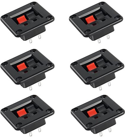 PNGKNYOCN 2-Wege-Sprechklemme, 2 Positionen, quadratisch, Verstärker, Federverbindung, Klemme, Testclip, Leiterplatten-Halterung, Verbindungsklemme (6er-Pack)