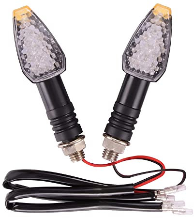 GOOFIT 1 Pair 12V Motorcycle Led Turn Signals Indicators Light Motorrad Mini Blinker Lauflicht Scooter Moped Motorroller