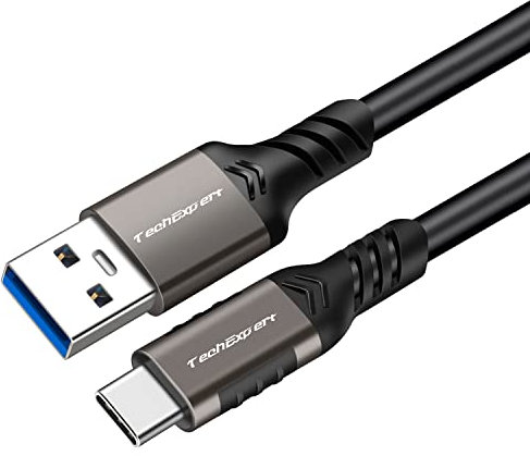 TechExpert Cable usb A vers usb C 3.2 gen2x1 vitesse maxi 10Gbps charge jusqu'à 60W 20V/3A 1 mètre (noir)