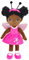 JUSTQUNSEEN Schwarze Puppe Baby Puppe, 30cm Weiche Babypuppe Stoffpuppe Mädchen Geschenke für Baby Mädchen, Puppe ab 1 2 3 Jahr, Fee Puppe Puppe für Baby Baby Puppe ab 1 2 3 Jahr