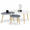 IDMarket - Set mit 3 Couchtischen Gaia, lackiert, Weiß, Grau, Skandinavisch