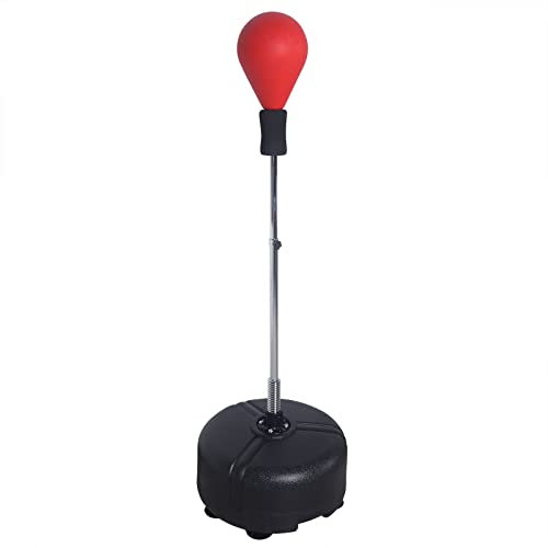 Punchingball Boxsack Standboxsack Erwachsene Boxbirne 120-160cm Höhenverstellbarer Boxausrüstung Stehend Stand Standbox Trainer Fitness Workout-Ausrüstung (Rot)