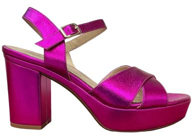 Adriann Lasconi - Sandalias fucsias Plataforma - Textil para: Mujer Color: Metal Fuxia Talla: 39