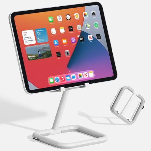 Bouncepad Go in White Ständer für iPad und Tablet, verstellbar, kompatibel mit allen iPad, iPad Pro, iPad Mini und Samsung Tablets