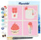 Figured'Art Mini Peinture par Numéro Adulte 20x20cm avec cadre Gourmandises - Petit Format Kit de Loisir Créatif DIY Numéro d'Art Complet
