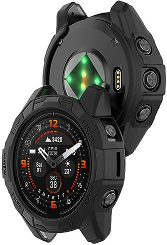 AWADUO Compatibile con Garmin Epix Pro 51mm TPU Custodia, Smartwatch Cover Shell Morbido e Durevole Compatibile con Garmin Fenix 7X Pro/Fenix 7X (nero)