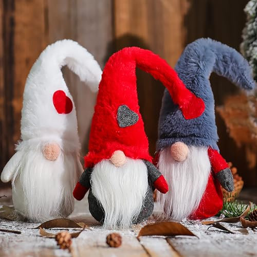ENCOUN Weihnachtswichtel, 3 Stück Weihnachten Deko Wichtel, 29cm Schwedischer Weihnachtsmann, Wichtel Figuren Weihnachten, Weihnachtsdeko Figuren für Kamin, Weihnachten Dekoration