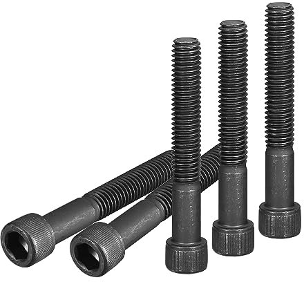 DTGN 3/8-16X2-1/2(Dxh) Vis À Tête Cylindrique À Six Pans Creux - Lot De 10 - Convient Pour Les Fixations De Meubles - Vis À Tête Ronde En Acier Au Carbone 12.9 À Six Pans Creux, Noir