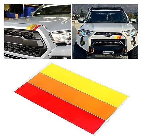 JNNJ 2Pcs Spiegel Tuning Stripes Autoaufkleber, Auto Aufkleber Reflektierende Streifen, Auto Farbig Streifen Abziehbild, Auto 3-Farben-Balken Stripes Aufkleber(Rot)