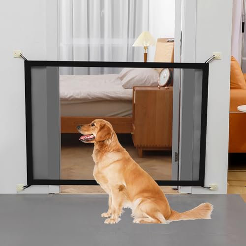 Treppenschutzgitter Hund Türschutzgitter Ohne Bohren Absperrgitter Hund Baby Absperrgitter Schutzgitter Treppe Hundebarrieren Kinderschutzgitter Maschengitter Absperrgitter für Haustier 100 * 78CM