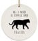 Weihnachtsbaumschmuck 7.3 cm, Tiger-Silhouette Lustig Runde Keramik Ornament Mode Weihnachtsanhänger Premium Christbaumschmuck Anhänger Für Holiday Neujahr Geschenk Weihnachten