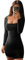 QKEPCY Women's Square Neck Bodice Dress - Black Jumper Long Sleeve Midi High Elasticity U Neck Winter Dress (Black S)