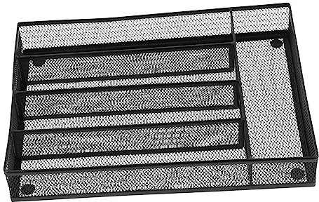 MAGICLULU Desktop Storage Drawer Compartments Cutlery Storage Box Lid Metal Kitchenware Drainer