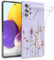 Kaywzo Hülle für Samsung Galaxy A72,Transparent TPU Handyhülle mit Gemälde Blume Muster,Ultradünn Stoßfester Schutzhülle,Schön Silikon Cover Case-3