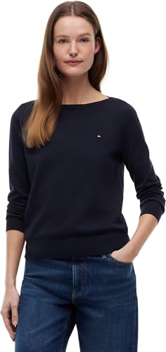 Tommy Hilfiger Damen Pullover Co Jersey Stitch Sweater U-Boot-Ausschnitt