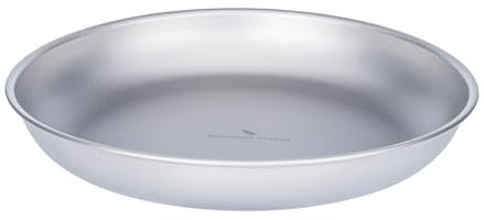 Boundless Voyage Titanium Camping Plate Dishes Saucer Lightweight Round Dinnerware Set Stackable Serving Plates Pasta Plates Travel Outdoor Home Kitchen Tableware Set Ti1119T
