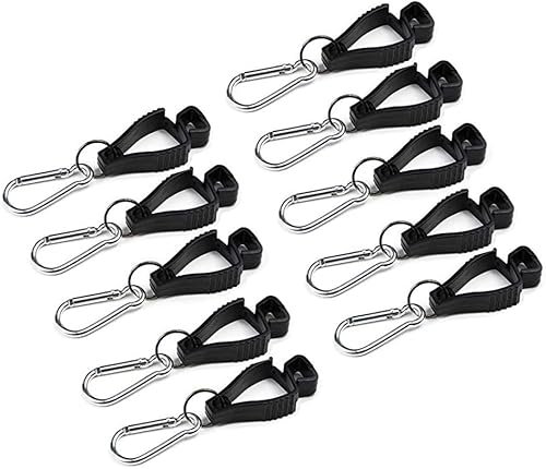 JOEBO 10 Stück Handschuh-Grabber-Clip-Halter, Arbeitshandschuh-Sicherheitsclip, Handschuhhalter, Schwarze Farbe/24 (Color : 10 Pack Black, Size : 3 Count (Pack of 1))